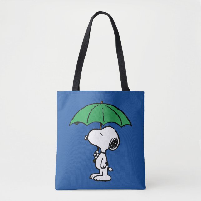 Peanuts | Snoopy Green Umbrella Tote Bag (Front)