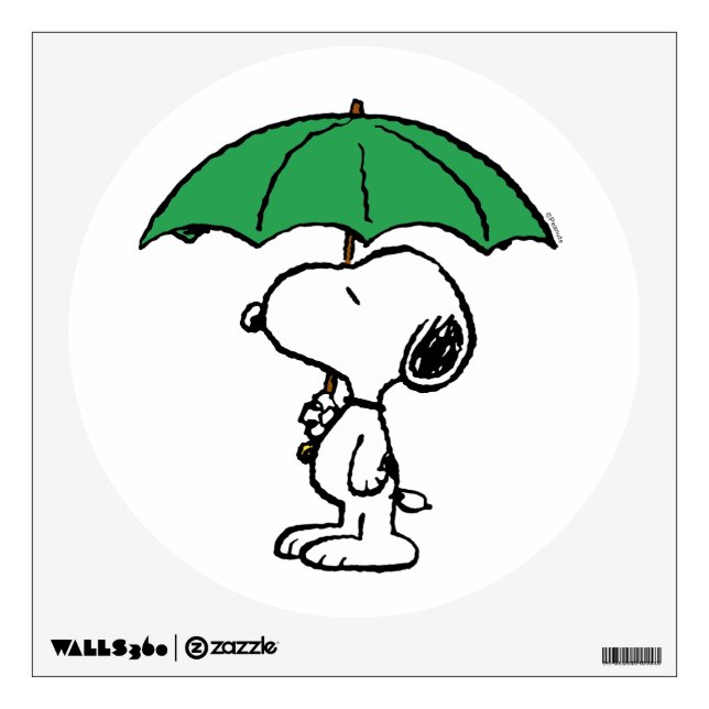 Peanuts | Snoopy Green Umbrella Wall Decal (Front)