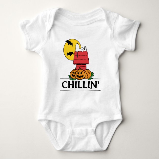 Peanuts | Snoopy Halloween Doghouse Baby Bodysuit (Front)