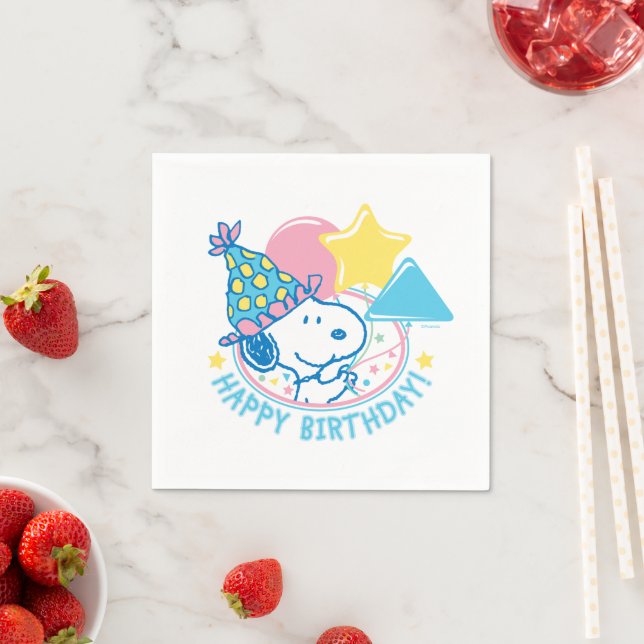 PEANUTS | Snoopy Happy Birthday Balloons Napkins (Insitu)