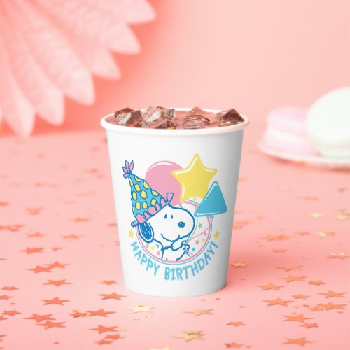 PEANUTS  Snoopy Happy Birthday Balloons Paper Cups