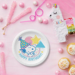PEANUTS   Snoopy Happy Birthday Balloons Paper Plates