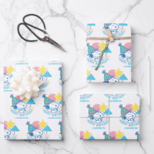 PEANUTS   Snoopy Happy Birthday Balloons Wrapping Paper Sheets
