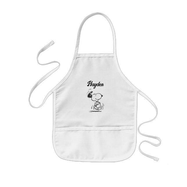 Peanuts | Snoopy Happy Dance | Add Your Name Kids' Apron (Front)