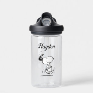 Peanuts   Snoopy Happy Dance   Add Your Name Water Bottle