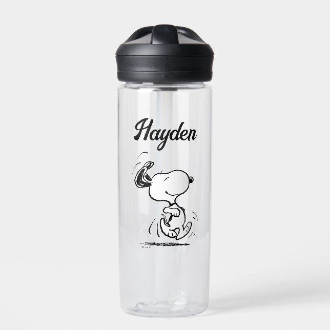 Peanuts | Snoopy Happy Dance | Add Your Name Water Bottle (Front)