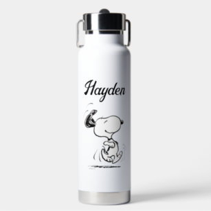 Peanuts   Snoopy Happy Dance   Add Your Name Water Bottle