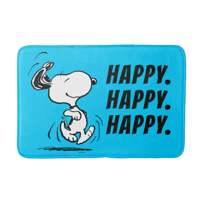 Peanuts Snoopy Happy Dance Bath Mat Zazzle Com