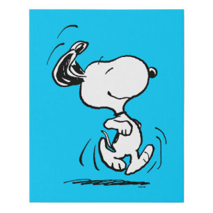 Peanuts   Snoopy Happy Dance Faux Canvas Print