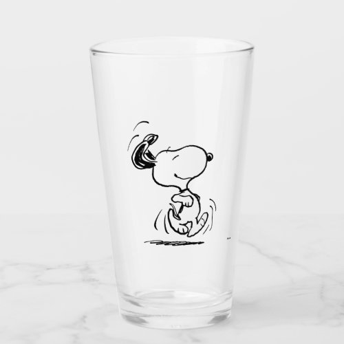 Peanuts  Snoopy Happy Dance Glass