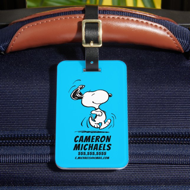 Peanuts | Snoopy Happy Dance Luggage Tag (Front Insitu 2)