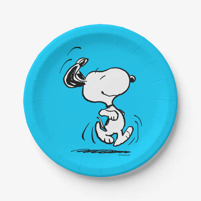 Peanuts Snoopy Happy Dance Paper Plate Zazzle Com