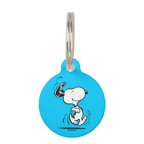 Peanuts  Snoopy Happy Dance Pet ID Tag