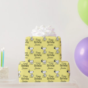 Peanuts   Snoopy Happy Dance Wrapping Paper