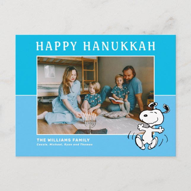 Peanuts | Snoopy Happy Hanukkah Holiday Postcard (Front)