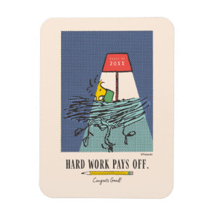 Peanuts Snoopy Hard Work Pays Off Graduation Magnet