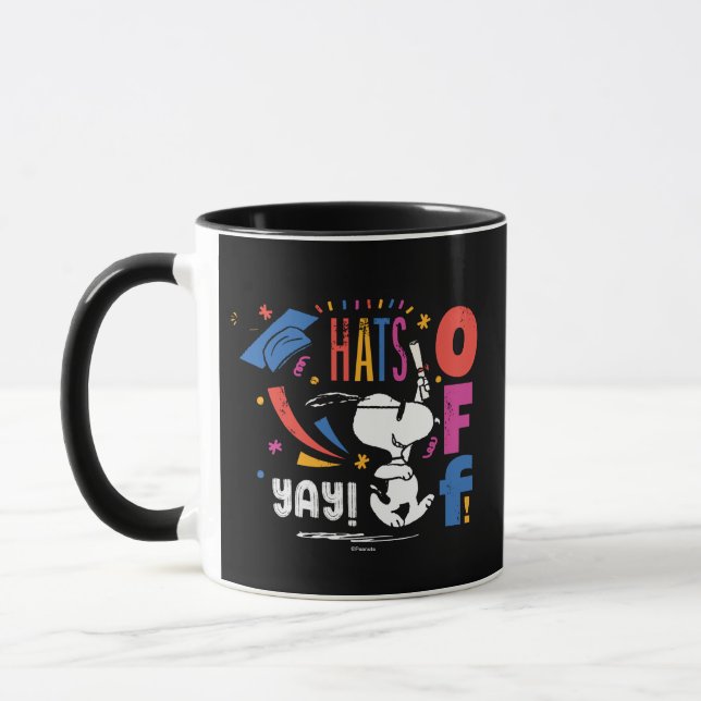 Peanuts Snoopy Hats Off To You Graduation Congrats Mug (Left)