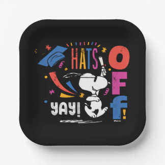 Peanuts Snoopy Hats Off To You Graduation Congrats Paper Plates