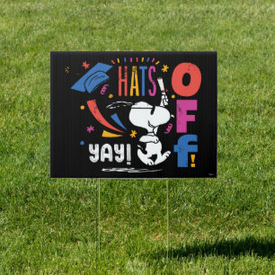 Peanuts Snoopy Hats Off To You Graduation Congrats Sign