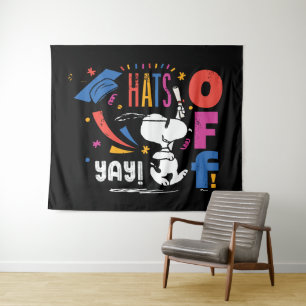 Peanuts Snoopy Hats Off To You Graduation Congrats Tapestry