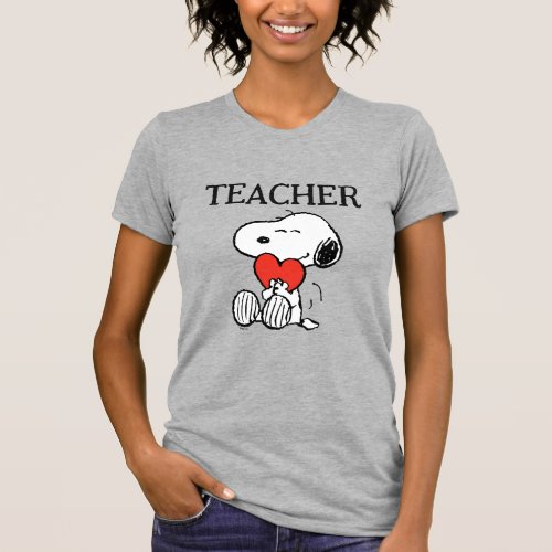 Peanuts  Snoopy Heart Hug Teacher T_Shirt