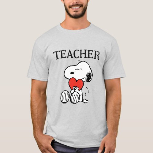 Peanuts  Snoopy Heart Hug Teacher T_Shirt