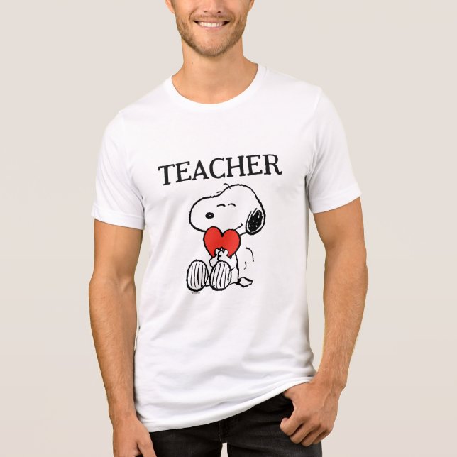 Peanuts | Snoopy Heart Hug Teacher Tri-Blend Shirt (Front)
