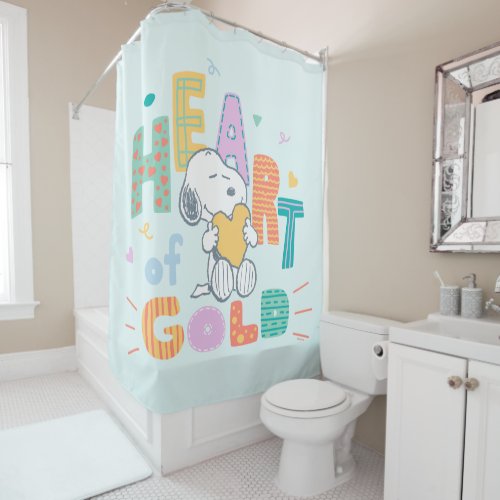 Peanuts Snoopy Heart of Gold Shower Curtain