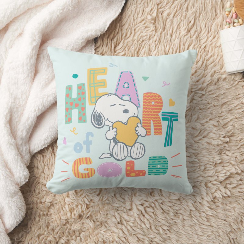 Peanuts| Snoopy Heart of Gold Throw Pillow