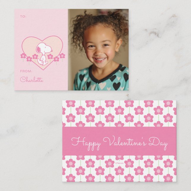 Peanuts | Snoopy Heart Photo Valentine Note Card (Front/Back)