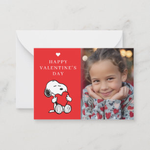 Peanuts Snoopy Heart Photo Valentine Note Card