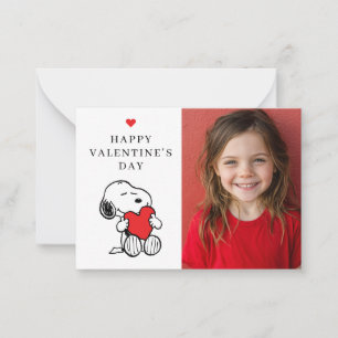 Peanuts Snoopy Heart Photo Valentine Note Card