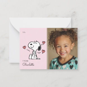 Peanuts Snoopy Heart Photo Valentine Note Card