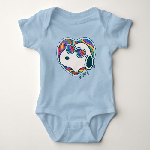 Peanuts  Snoopy Heart Rainbow Baby Bodysuit