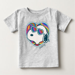 Peanuts   Snoopy Heart Rainbow Baby T-Shirt