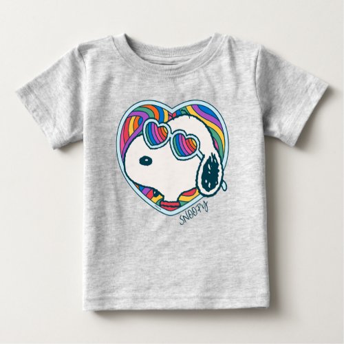 Peanuts  Snoopy Heart Rainbow Baby T_Shirt