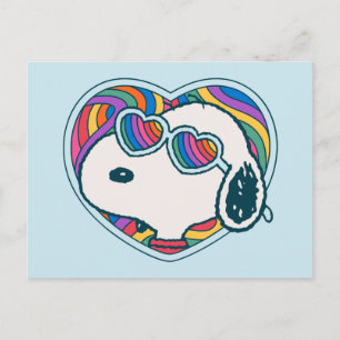 Peanuts Snoopy Heart Rainbow Postcard