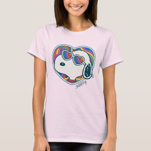 Peanuts  Snoopy Heart Rainbow T_Shirt