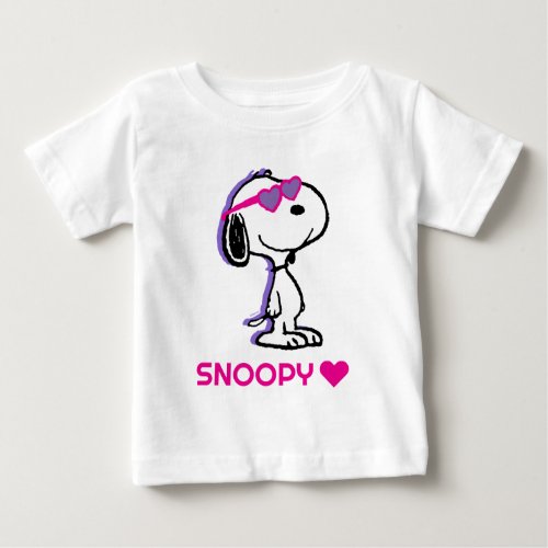 Peanuts  Snoopy Heart Sunglasses Baby T_Shirt