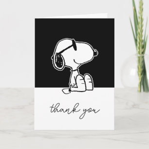 Peanuts Snoopy Heart Sunglasses Letterpress Thank You Card