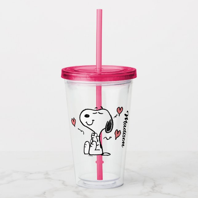 Peanuts | Snoopy Hearts Acrylic Tumbler (Front)