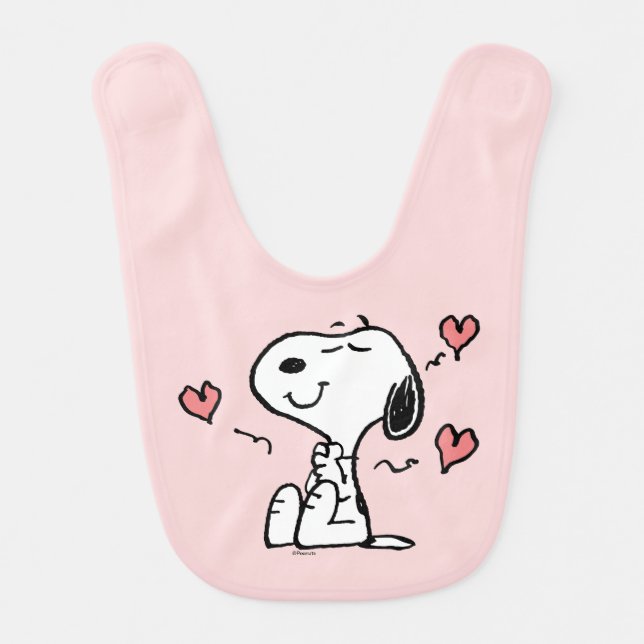 Peanuts | Snoopy Hearts Baby Bib (Front)