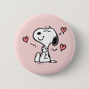 Peanuts   Snoopy Hearts Button