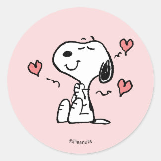 Peanuts | Snoopy Hearts Classic Round Sticker