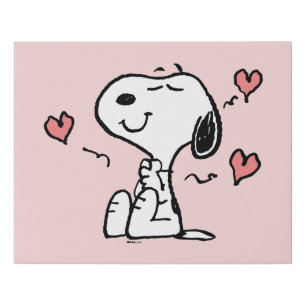 Peanuts   Snoopy Hearts Faux Canvas Print