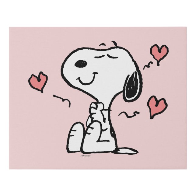 Peanuts | Snoopy Hearts Faux Canvas Print (Front)