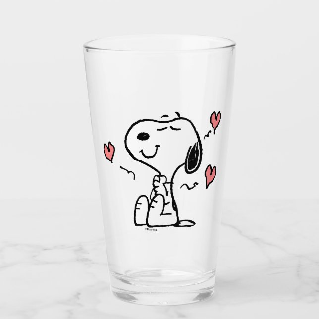 Peanuts | Snoopy Hearts Glass (Front)