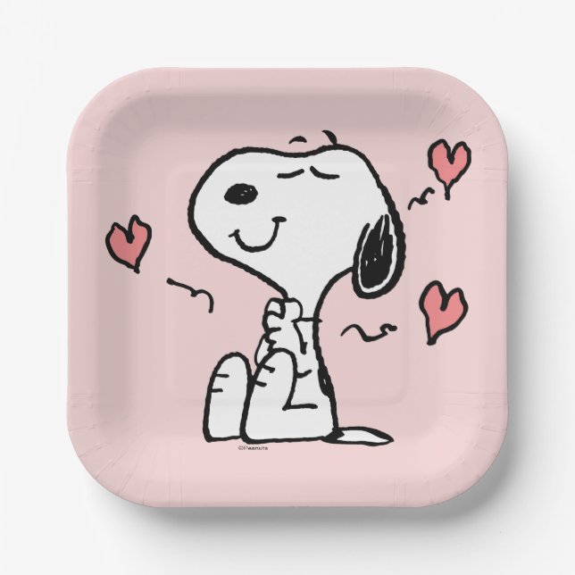 Peanuts | Snoopy Hearts Paper Plates (Front)