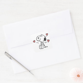 Peanuts | Snoopy Hearts Square Sticker