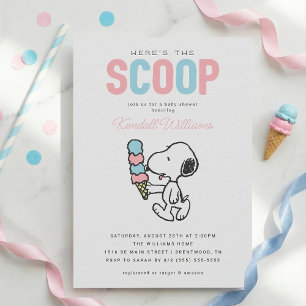 Peanuts Snoopy Here's the Scoop - Baby Shower Invitation